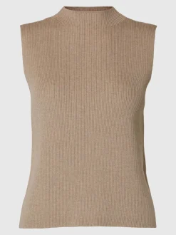 Selected Femme Naisten Toppi, HIGH NECK Vaalea Beige