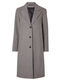 Selected Femme naisten villakangastakki, SLFNEW ALMA WOOL COAT Grafiitti
