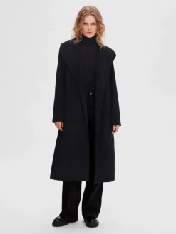 Selected Femme Villakangastakki, SLFROSA WOOL COAT Musta