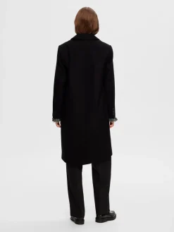 Selected Femme Villakangastakki, SLFALMA WOOL COAT Musta