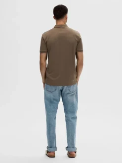 Selected Homme Fave Zip Polo Keskiruskea
