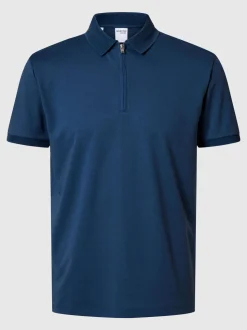 Selected Homme Fave Zip Polo Sininen
