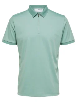 Selected Homme Fave Zip Polo Limenvihreä