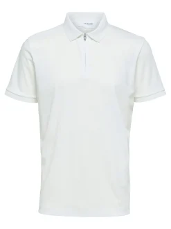 Selected Homme Fave Zip Polo Valkoinen