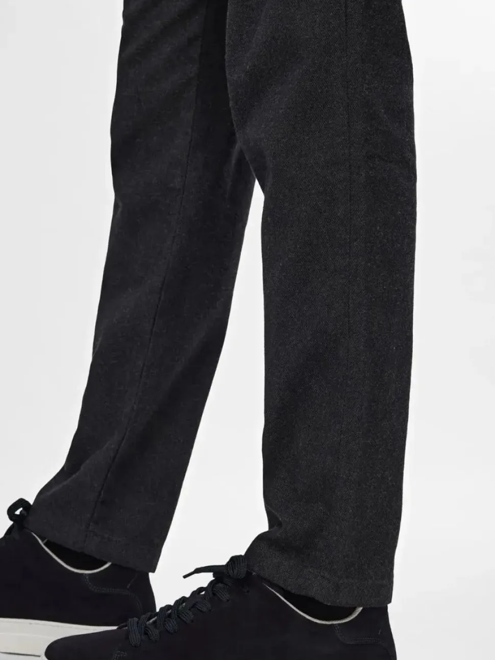 Selected housut, MILES BRUSHED PANTS Tummanharmaa