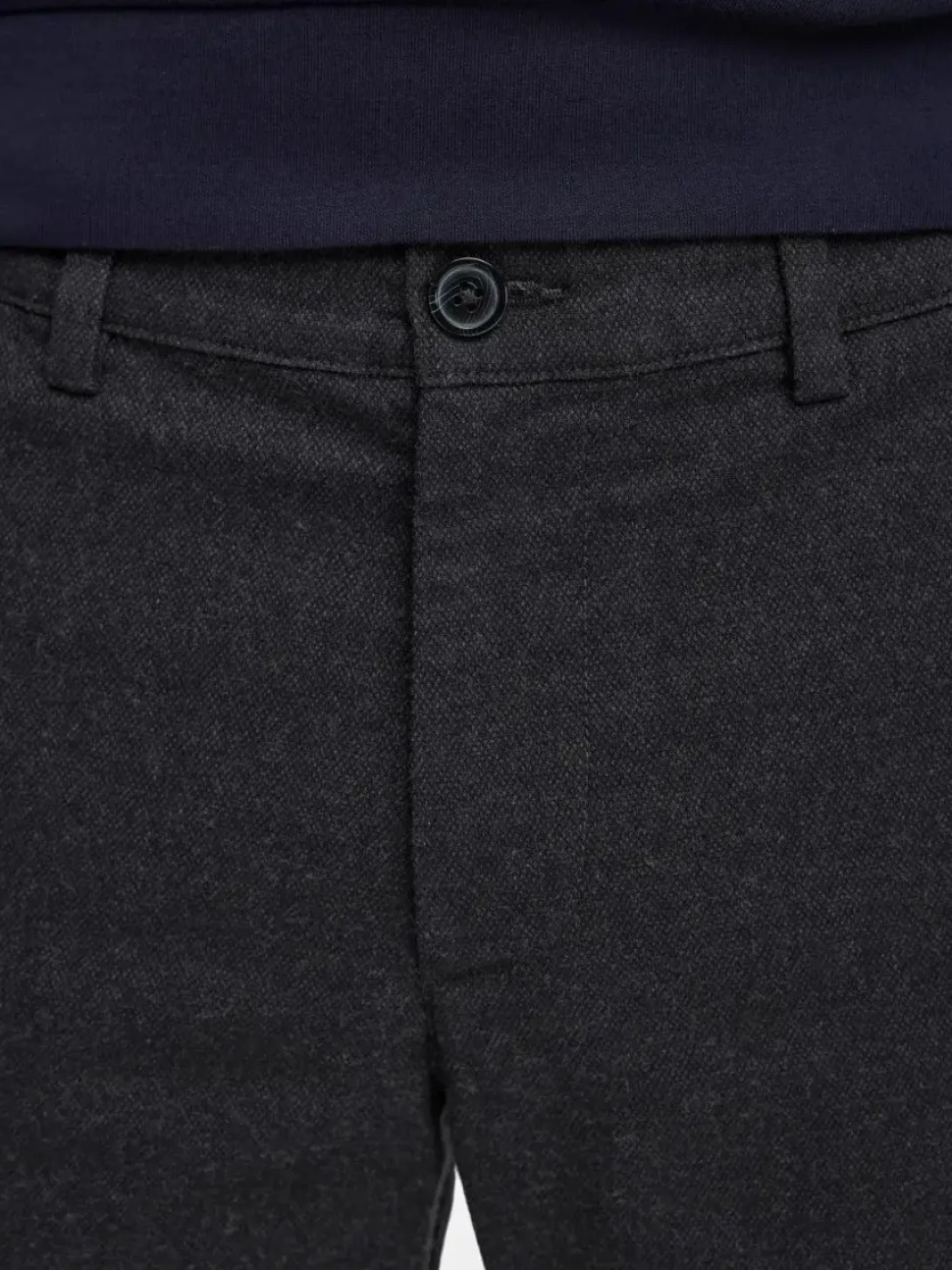 Selected housut, MILES BRUSHED PANTS Tummanharmaa