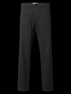 Selected housut, MILES BRUSHED PANTS Dark Grey Structure