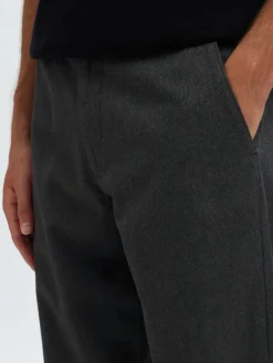 Selected housut, MILES BRUSHED PANTS Dark Grey Structure