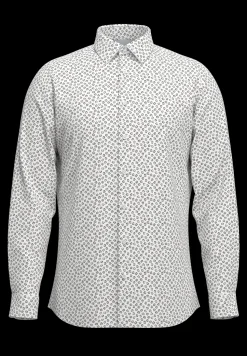 Selected kauluspaita SLHSLIM-Performance Shirt LS AOP, Bright White Multi D