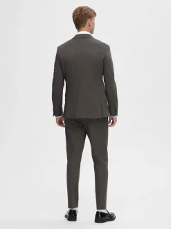 Selected Miesten Bleiseri, SLIM AITOR JERSEY BLAZER NOS Ruskea Kuosi