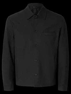 Selected miesten bleiseri, ROBERT OVERSHIRT Black