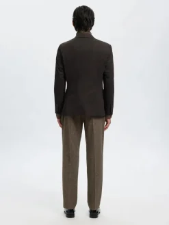 Selected miesten bleiseri, SLHSLIM-LEWIS LANO JERSEY BLZ Chocolate Torte