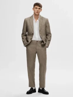 Selected Miesten Bleiseri, REGULAR WILL LINEN BLZ NOS Keskiruskea