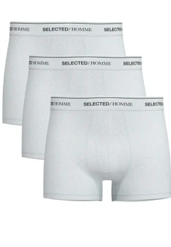 Selected miesten bokserit, LIAM 3-PACK TRUNK Valkoinen