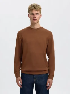 Selected miesten college, MANUEL SOFT CREW NECK Soft Silt