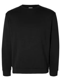 Selected miesten college, MANUEL SOFT CREW NECK Musta