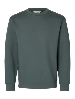 Selected miesten collegepaita MANUEL SOFT CREW NECK, Balsam Green