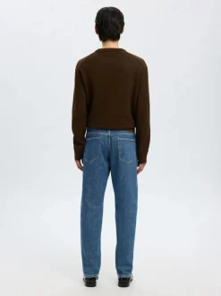 Selected miesten farkut, SLH196-STRAIGHT BEN KORI JEANS Sininen, Indigo