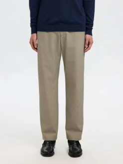 Selected miesten housut SLH196-Straight Robert String Pant, Sand