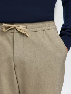 Selected miesten housut SLH196-Straight Robert String Pant, Sand