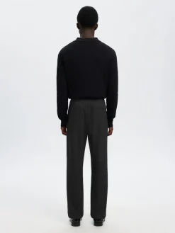 Selected miesten housut SLH196-Straight Robert String Pant, musta