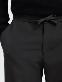 Selected miesten housut SLH196-Straight Robert String Pant, musta