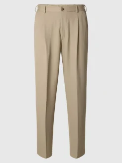 Selected miesten housut, SLH LOOSE FINN FLEX PANTS Beige