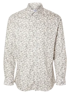 Selected Miesten Kauluspaita, ETHAN AOP SHIRT NOS Valkopohjainen Kuosi