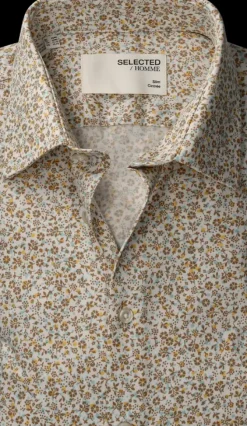 Selected miesten kauluspaita, K SLIM PERFORMANCE AOP SHIRT RUSKEA KUOSILLINEN