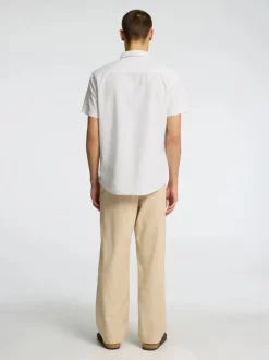 Selected Miesten Kauluspaita NEW LINEN SHIRT Valkoinen