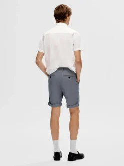 Selected Miesten Kauluspaita, NEW LINEN SHIRT SS NOS Valkoinen