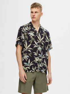 Selected miesten kauluspaita, REGNOA SS RESORT Sininen Kuosi