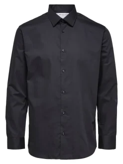 Selected Miesten Kauluspaita ETHAN SLIM Musta