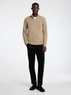 Selected Miesten Neulepusero DANE LS KNIT STRUCTURE HALF ZIP, Kelp