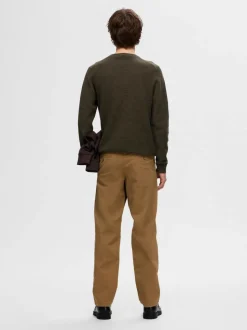 Selected Miesten Neulepusero, ROSS LS KNIT STRUCTURE NOS ORGANIC COTTO Armeijanvihreä