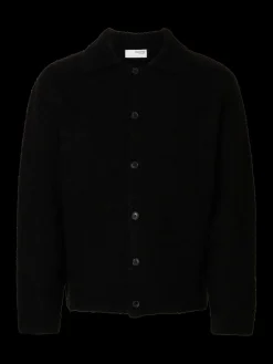 Selected miesten neuletakki, LLOYD LS KNIT BOUCLE Black
