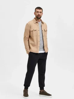 Selected Miesten Paitatakki Jackie Sweat Jacket Vaalea Beige