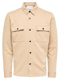 Selected Miesten Paitatakki Jackie Sweat Jacket Vaalea Beige