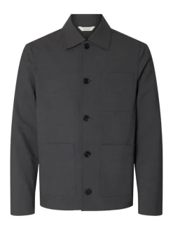 Selected miesten paitatakki SLHRELAX-MAGS HYBRID OVERSHIRT BLAZER EX, Asphalt