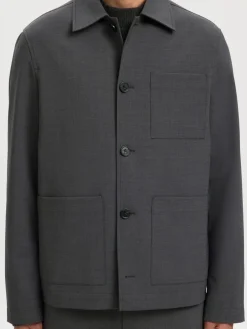 Selected miesten paitatakki SLHRELAX-MAGS HYBRID OVERSHIRT BLAZER EX, Asphalt