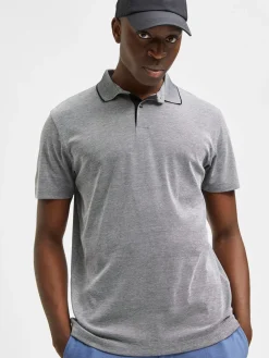 Selected Miesten Pikeepaita LEROY COOLMAX NOS VIILENTÄVÄ PIKEE Harmaa Kuosi