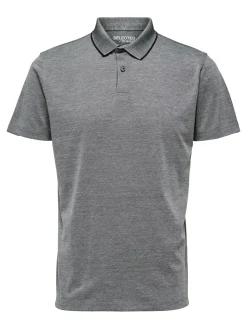 Selected Miesten Pikeepaita LEROY COOLMAX NOS VIILENTÄVÄ PIKEE Harmaa Kuosi