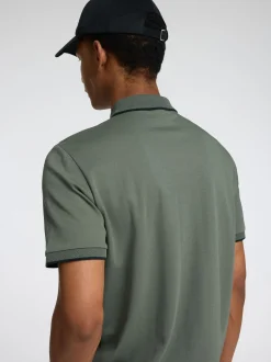 Selected miesten pikeepaita, FAVE SPORT ZIP SS POLO Khaki