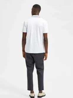 Selected Miesten Pikeepaita LEROY COOLMAX NOS VIILENTÄVÄ PIKEE Valkoinen