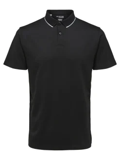 Selected Miesten Pikeepaita LEROY COOLMAX NOS VIILENTÄVÄ PIKEE Musta