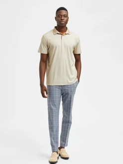 Selected Miesten Pikeepaita LEROY COOLMAX NOS VIILENTÄVÄ PIKEE Beige