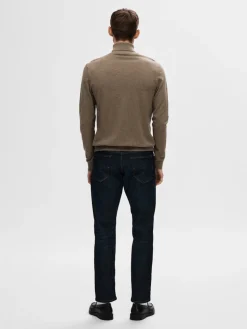 Selected Miesten Pooloneule Berg Roll Neck NOOS, Teak Melange