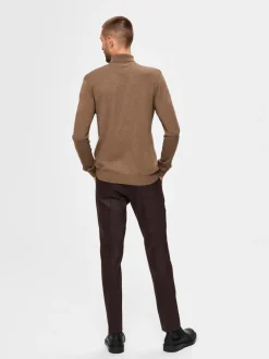Selected, Miesten Pooloneule, Berg Roll Neck Beige