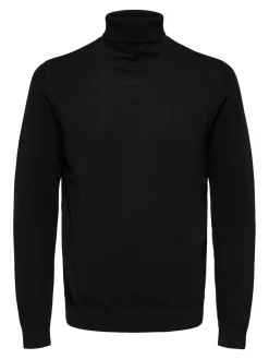 Selected, Miesten Pooloneule, Berg Roll Neck Musta