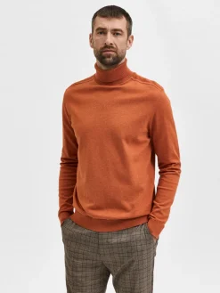 Selected, Miesten Pooloneule, Berg Roll Neck Oranssi